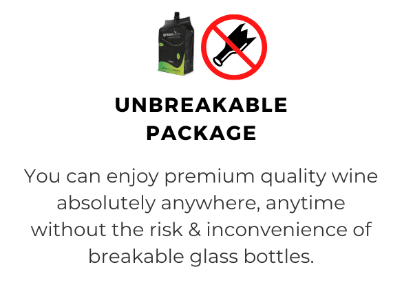 Wine in unbreakable package