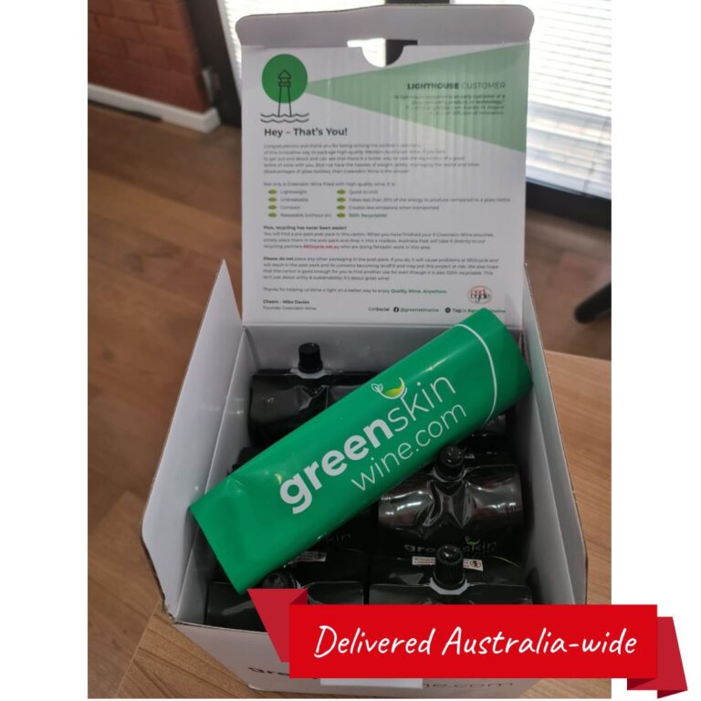 Greenskin Wine in a pouch - delivered Australia wide