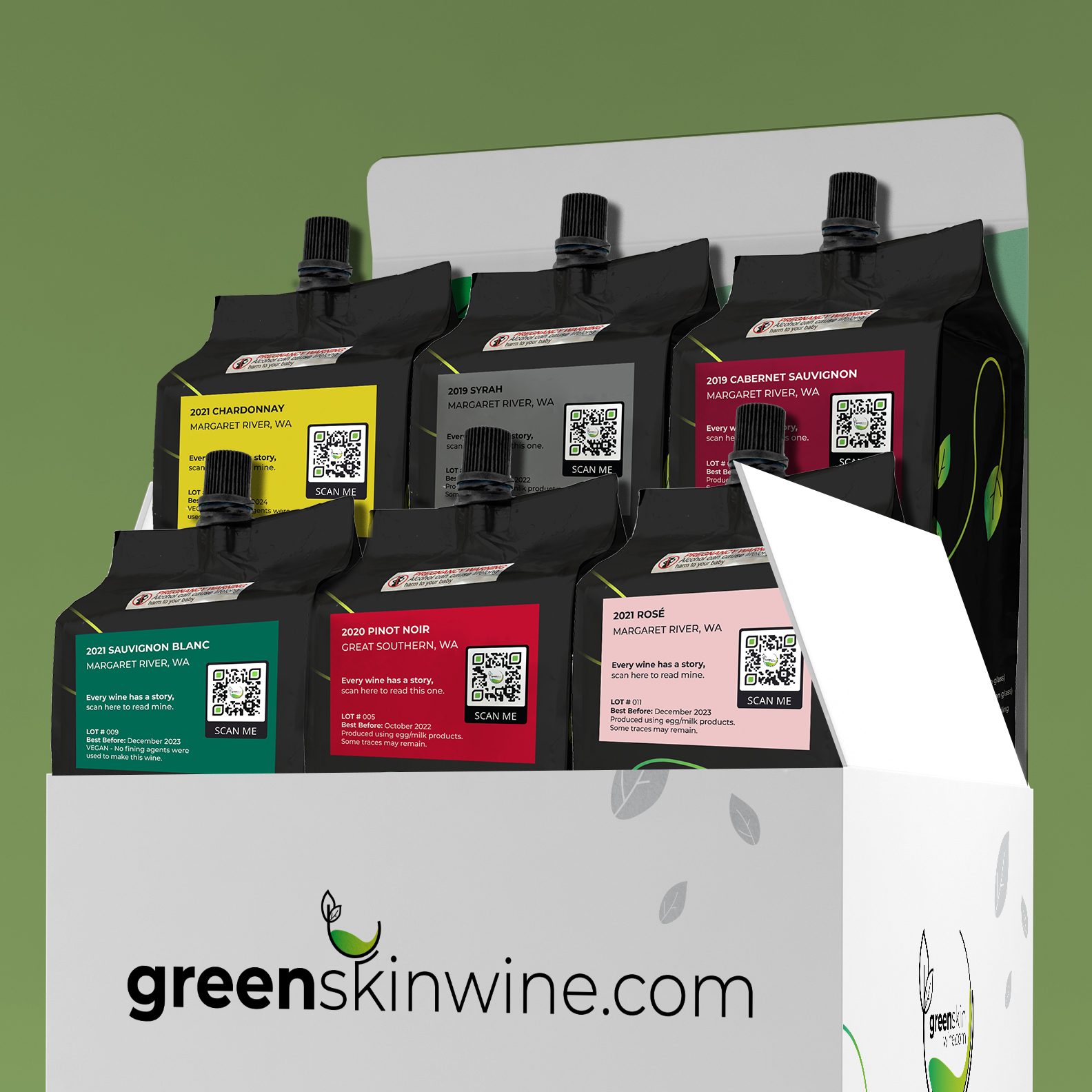 Greenskin Wine Medley Pack in box