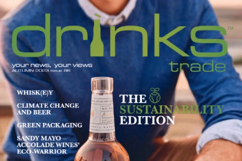 Drinks Trade Cover - Autumn 2023 - Greenskin Wine article