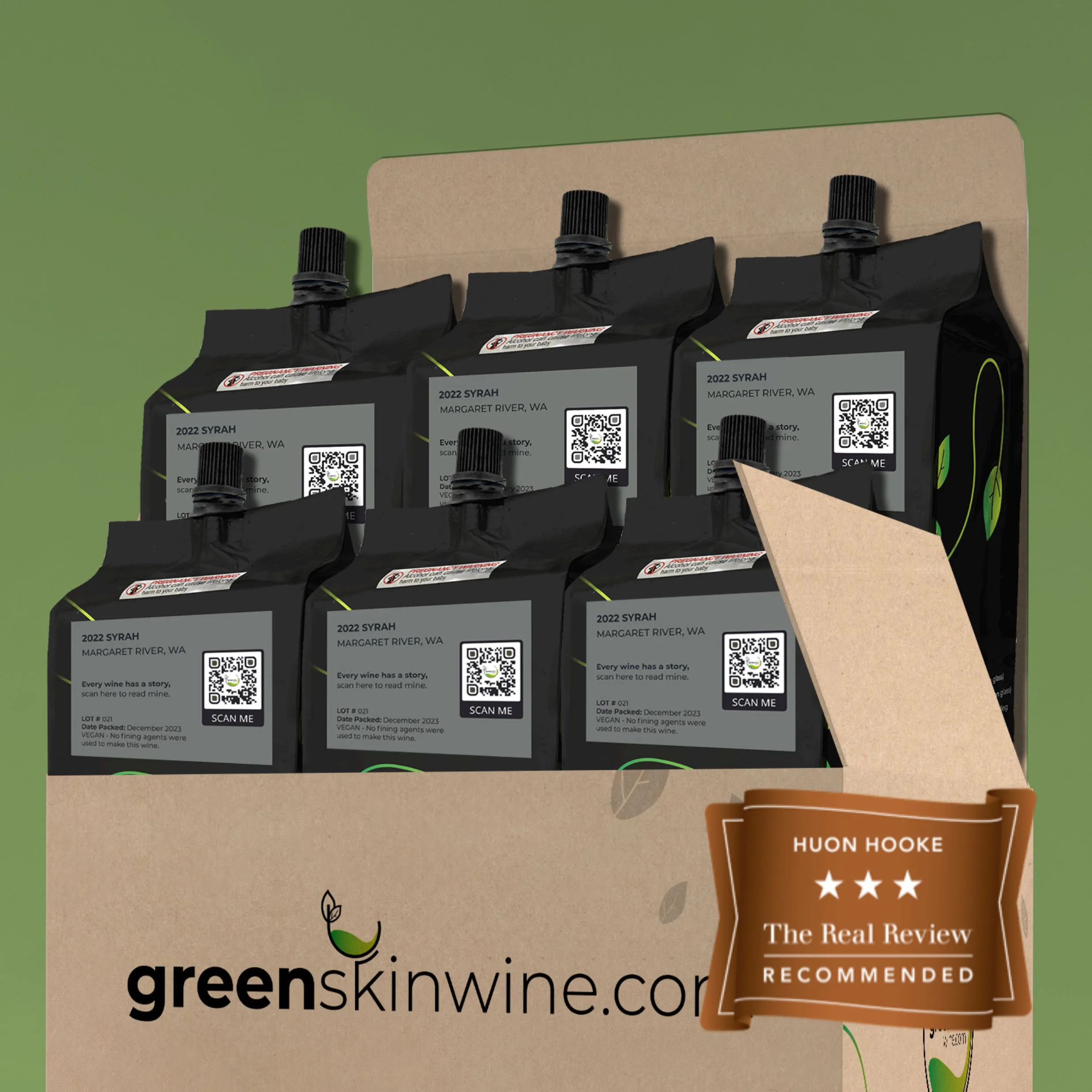 2022 Syrah - Greenskin Wine In A Pouch - 6-Pack - Bronze Medal Winner