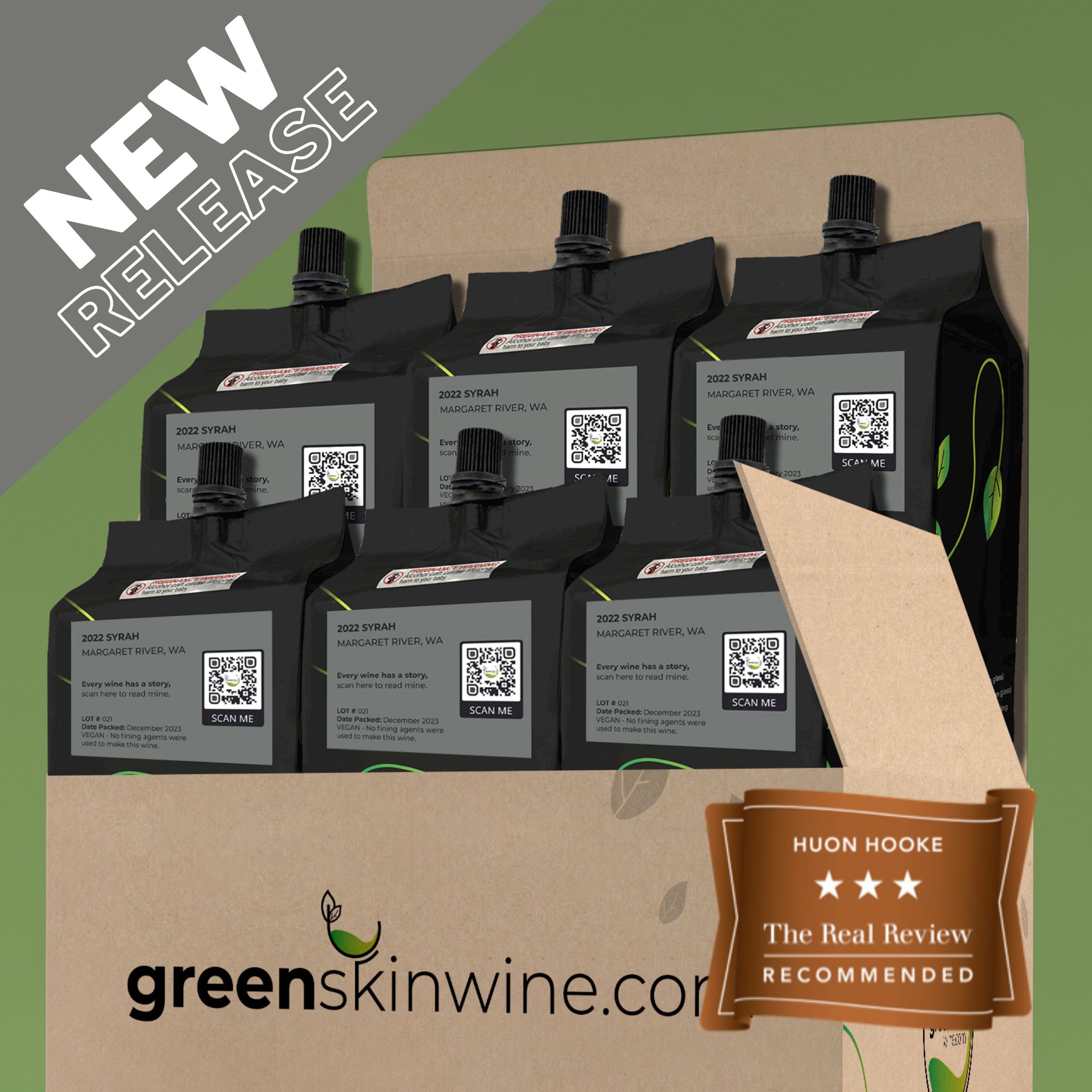 2022 Syrah - Greenskin Wine In A Pouch - 6-Pack - New Release - Bronze Medal Winner