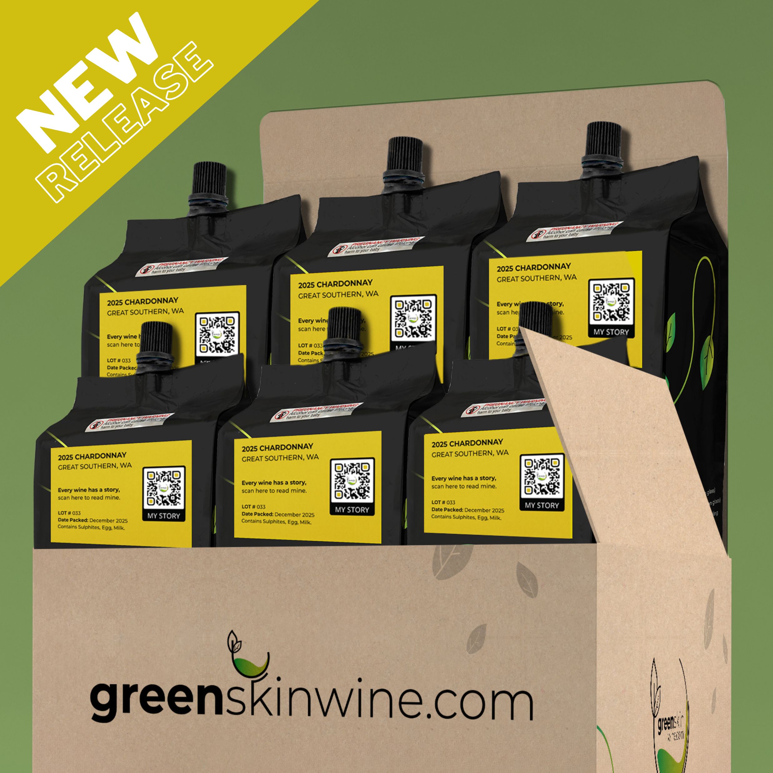 Greenskin Wine 2025 Chardonnay 6-Pack-New